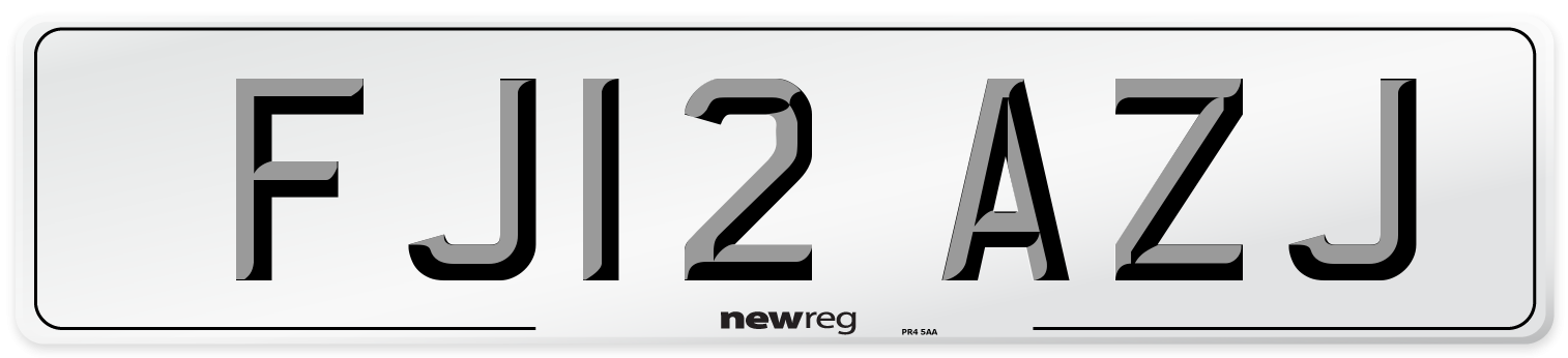 FJ12 AZJ Number Plate from New Reg